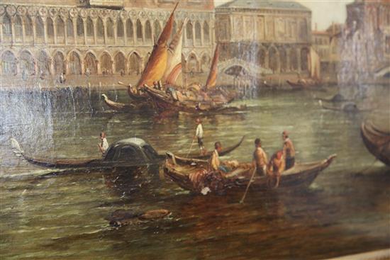 Alfred Pollentine (1836-1890) Doges Palace and St Marks Square from the Grand Canal, Venice 30 x 50in.